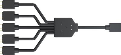 Addressable RGB 1-to-5 Splitter Cable - Splitser voor RGB-verlichting - 3-pin - 5V - zwart Addressable RGB 1-to-5 Splitter Cable - Splitser voor RGB-verlichting - 3-pin - 5V - zwart