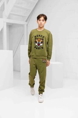 Kenzo Embroidered Tiger Trainingspak Kids Groen - Maat 11/12 jaar - Kleur: Groen | Soccerfanshop