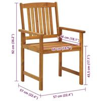 Tuinstoelen 4 st massief acaciahout - thumbnail