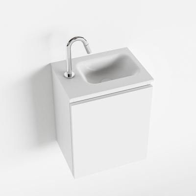 MONDIAZ OLAN 40cm toiletmeubel talc. LEX wastafel talc rechts 1 kraangat MONDIAZ OLAN 40cm toiletmeubel talc. LEX wastafel talc rechts 1 kraangat