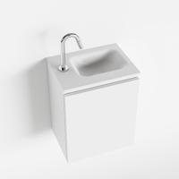 MONDIAZ OLAN 40cm toiletmeubel talc. LEX wastafel talc rechts 1 kraangat - thumbnail