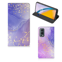 Bookcase voor OnePlus Nord 2 5G Watercolor Paars - thumbnail