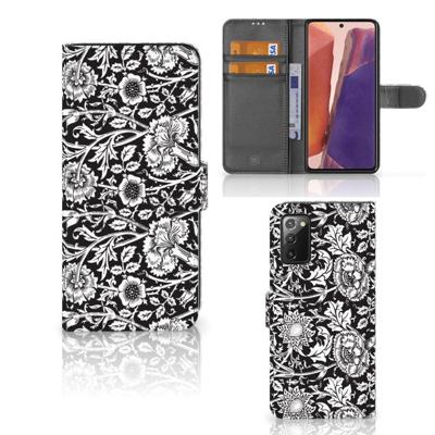 Samsung Galaxy Note 20 Hoesje Black Flowers Samsung Galaxy Note 20 Hoesje Black Flowers
