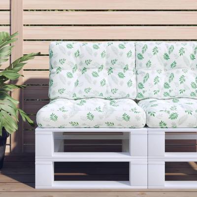 VidaXL Palletkussens 2 st stof bladpatroon VidaXL Palletkussens 2 st stof bladpatroon
