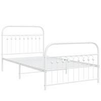 Bedframe met hoofd- en voeteneinde metaal wit 100x200 cm - thumbnail
