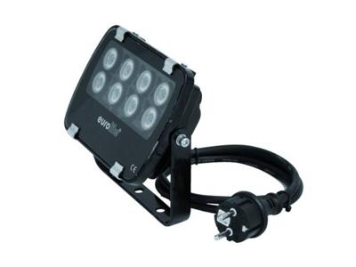Eurolite LED IP-FL-8 3000 K 30° PAR LED-schijnwerper Aantal LEDs: 8 x 1 W Zwart