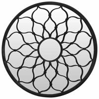 VidaXL Tuinspiegel rond 40x3 cm ijzer zwart - thumbnail