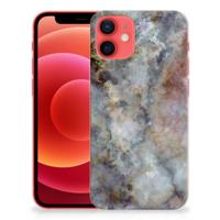 iPhone 12 Mini | TPU | Siliconen hoesje | Marmer Grijs - thumbnail