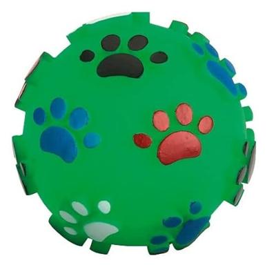 Vinyl bal met pootafdruk 10 cm m pieper op kleur gesorteerd