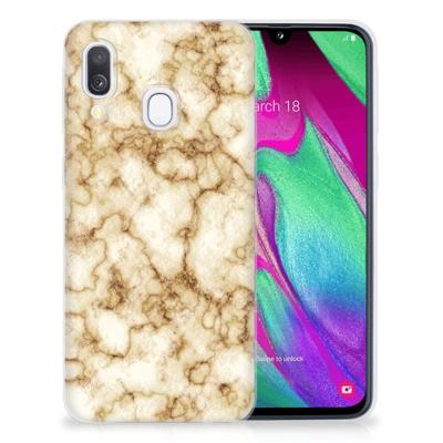 Samsung Galaxy A40 | TPU | Siliconen hoesje | Marmer Goud