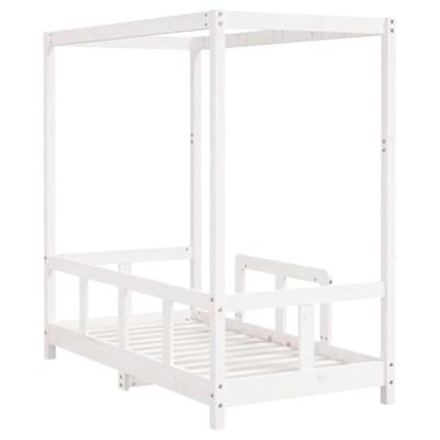 Kinderbedframe 70x140 cm massief grenenhout wit
