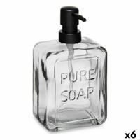 Zeepdispenser Berilo Pure Soap Zwart Kristal Plastic 570 ml 10 x 18 x 6 cm (6 Stuks) - thumbnail