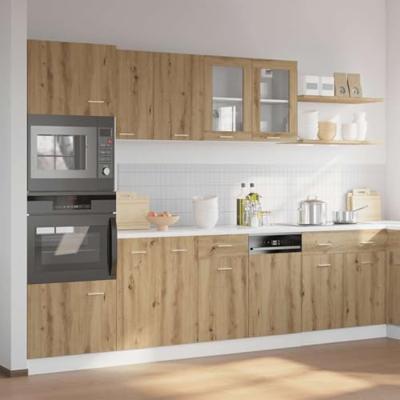 7-delige Keukenkastenset Lyon bewerkt hout artisanaal eikenkleurig