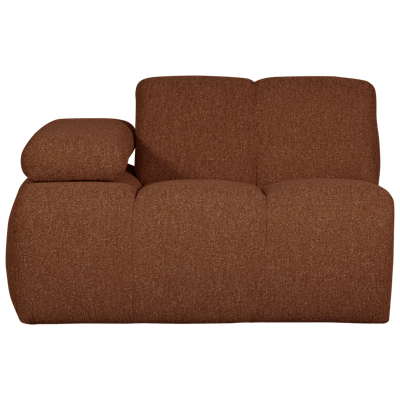 Woood Mojo 1-zits bank arm links bouclé Roestbruin