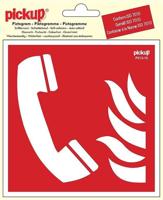 Sticker Telefoon voor brandalarm - 150x150 mm. - thumbnail
