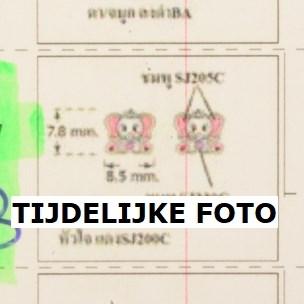 TFT Oorknoppen Olifant Zilver Gerhodineerd Glanzend