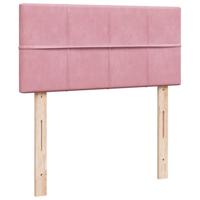 Ottoman bed met matras 100x200 cm fluweel roze - thumbnail