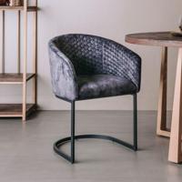 Tower Living Eetkamerstoel 'Pellaro' Velvet, kleur Donkergrijs - thumbnail