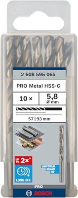 Bosch Accessoires Metaalboren HSS-G, Standard 5,8 x 57 x 83 mm 10st - 2608595065 Bosch Accessoires Metaalboren HSS-G, Standard 5,8 x 57 x 83 mm 10st - 2608595065