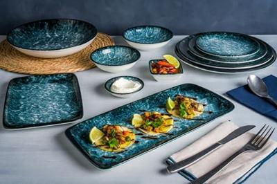 Bonna Serveerschaal - Sepia - Porselein - 19x11 cm - set van 2