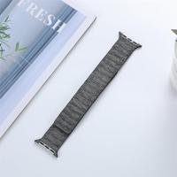 Denim nylon bandje - Zwart - Geschikt voor Apple Watch 44mm / 45mm / 46mm / 49mm - thumbnail