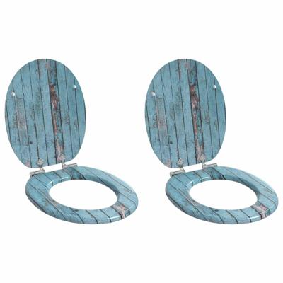 Zachte sluit toiletbril 2 pcs Blauw 44 x 38 cm MDF-plaat