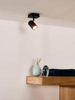 Lucide LENNERT - Plafondspot Badkamer - LED Dimb. - GU10 - 1x5W 3000K - IP44 - Zwart - thumbnail