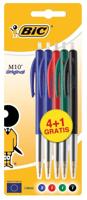 Bic balpen M10, blister 4 + 1 gratis in geassorteerde kleuren - thumbnail