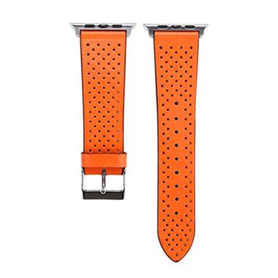 Dot Pattern Leren bandje - Oranje - Geschikt voor Apple Watch 38mm / 40mm / 41mm / 42mm