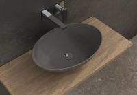 SSI Design Solid Thin ovale waskom 60x40x14,5cm donkergrijs - thumbnail