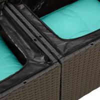 6-delige Loungeset met kussens poly rattan zwart - thumbnail