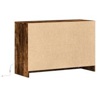 Tv-meubel met LED 91x34x61 cm bewerkt hout gerookt eikenkleur - thumbnail