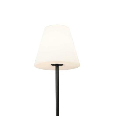QAZQA Buiten vloerlamp zwart met witte kap 35 cm IP65 - Virginia