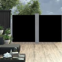 VidaXL Windscherm uittrekbaar 160x600 cm zwart - thumbnail