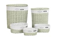 Mandenset DKD Home Decor Groen vlechtwerk 51 x 37 x 56 cm (5 Onderdelen) - thumbnail