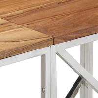 Wandtafel roestvrij staal en massief acaciahout zilverkleurig - thumbnail