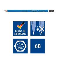 Staedtler Potlood Mars Lumograph 12 stuks: 6B-5B-4B-3B-2B-B-HB-F-H-2H-3H-4H - thumbnail