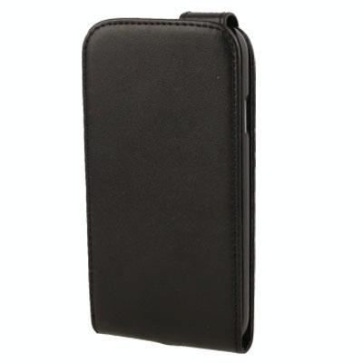 Pure Kleur Vertical Flip lederen hoesje voor Samsung Galaxy S IV / i9500 (zwart)