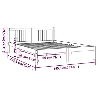 Bedframe massief hout wit 140x200 cm