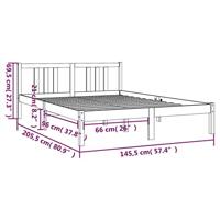 Bedframe massief hout grijs 140x200 cm - thumbnail