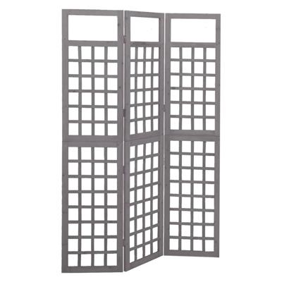VidaXL Kamerscherm/trellis met 3 panelen 121x180 cm vurenhout grijs