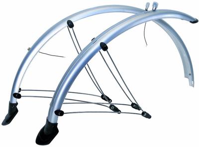 Spatbordset 28" PVC 45mm Zilver Met stroomkabelgeleiding