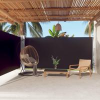 VidaXL Windscherm uittrekbaar 180x600 cm zwart - thumbnail