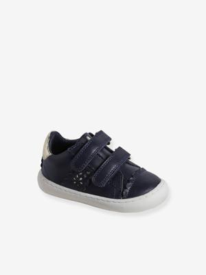 Leren babysneakers met klittenband marineblauw Leren babysneakers met klittenband marineblauw
