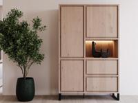 Barkast NARUMA 3 deuren 2 lades lichte millenium eik - thumbnail