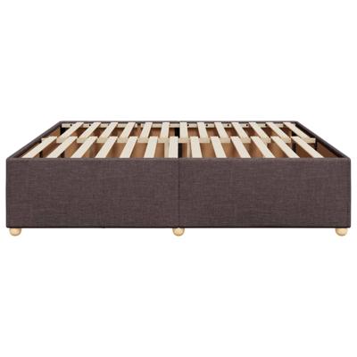 Bedframe zonder matras stof donkerbruin 200x200 cm