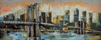 Schilderij - Metaalschilderij - Brooklyn Bridge, 60x150cm - thumbnail