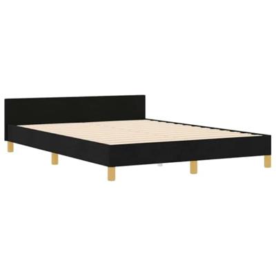 Bedframe met hoofdeinde Zwart 160 x 200 cm Stof