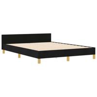 Bedframe met hoofdeinde Zwart 160 x 200 cm Stof - thumbnail