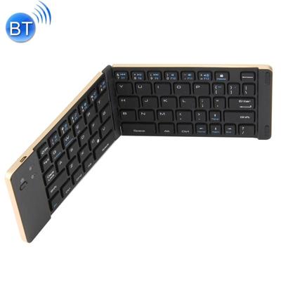 Opvouwbare F66 bluetooth Wireless 66 toetsen toetsenbord ondersteuning Android / Windows / iOS(Goud)